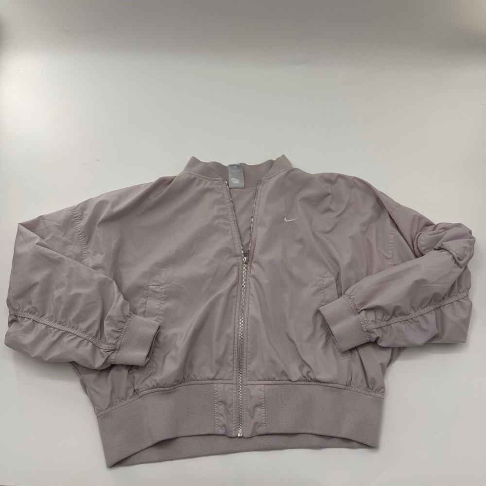 Nike Essentials Oversized Bomber Jacket Lavender … - image 3